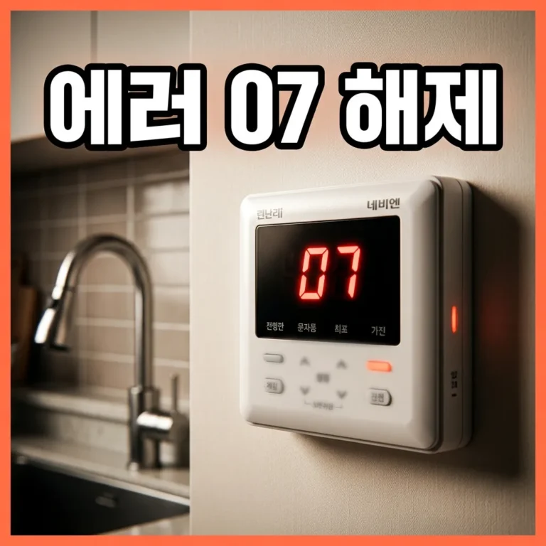 경동나비엔 보일러 에러코드 07 온수 8시간 연속사용 제한 해제법