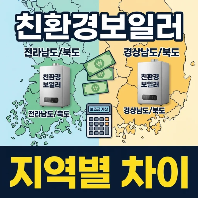 친환경보일러 지원금 전라·경상권 차이 3가지