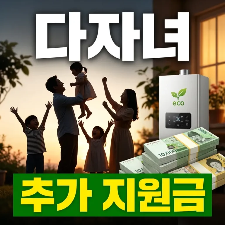 다자녀 친환경보일러 지원금 60만원+추가 지원금액 정리