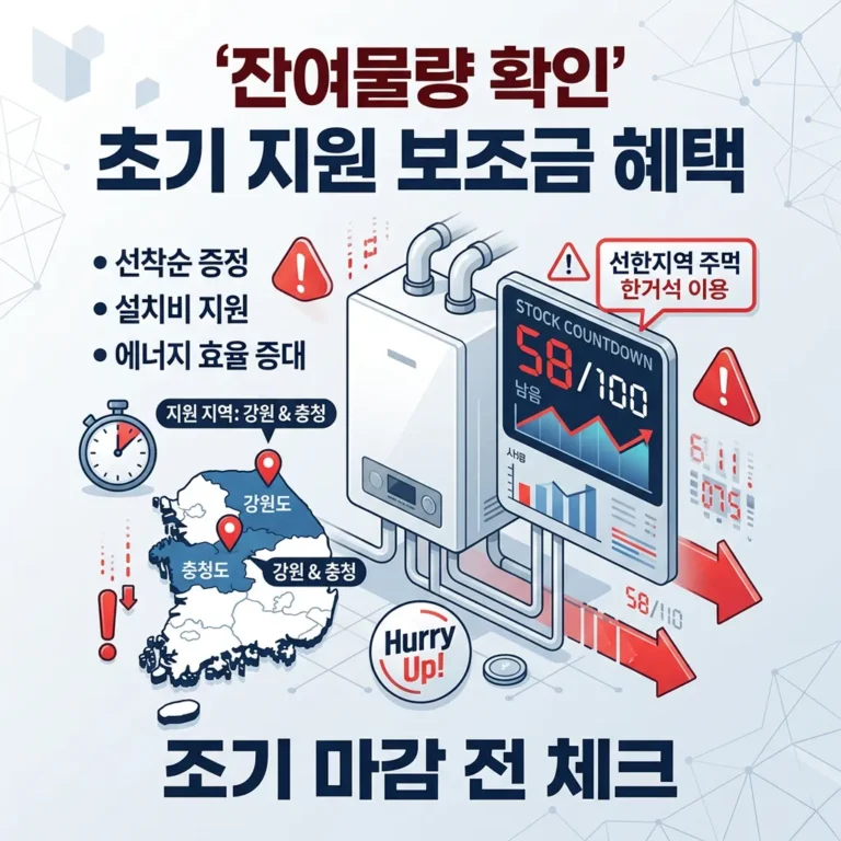강원도·충청권 보일러 보조금 잔여물량 확인법 3가지