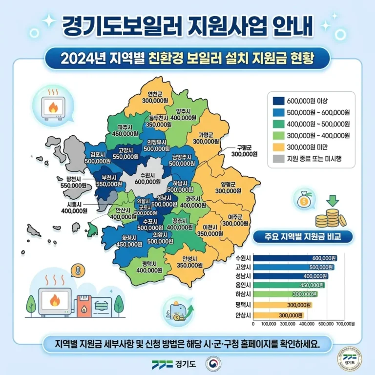 경기도 보일러 지원금 시·군별 차이 비교|지역별 지원금액 총정리