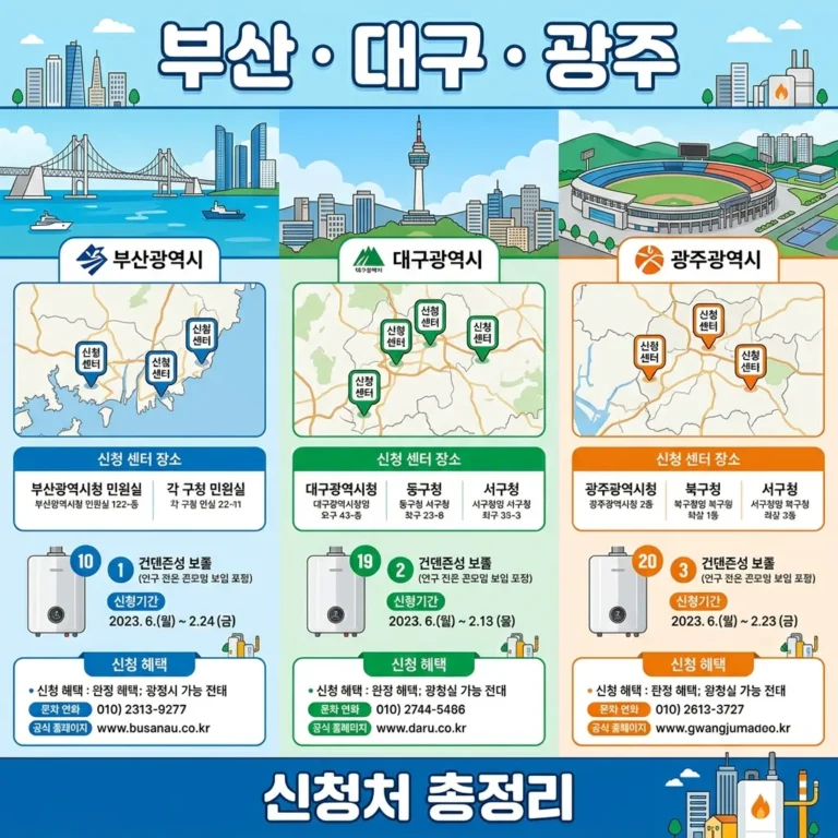 부산·대구·광주 보일러 지원금 신청처 총정리